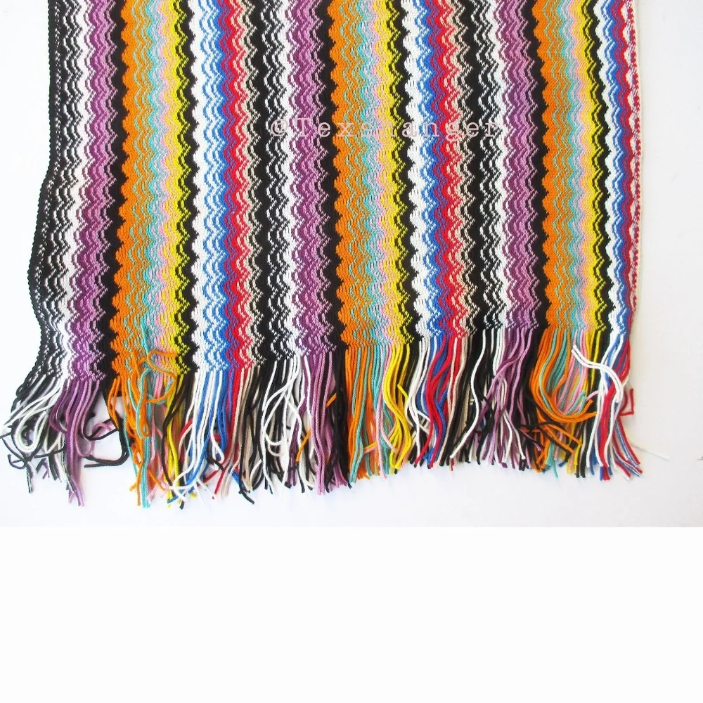 NWT Missoni Wool Chevron Pattern Multicolor Scarf - Picture 5 of 9